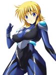  blonde_hair blue_eyes bodysuit breasts covered_nipples highres hips koikeya large_breasts lune_zoldark md5_mismatch solo super_robot_wars super_robot_wars_the_lord_of_elemental 