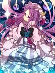  bad_id bad_pixiv_id bangs bow bubble crescent forehead hair_bow hat long_hair magic masaru.jp multicolored multicolored_eyes patchouli_knowledge pink_eyes purple_eyes purple_hair solo sparkle striped touhou 