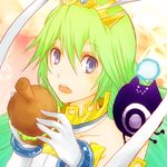  .hack// .hack//link 1girl aika_(.hack) bandai blue_eyes chimchim crown cyber_connect_2 female gloves green_hair long_hair lowres moonchild_aby open_mouth solo 