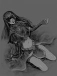  bad_deviantart_id bad_id carly_nagisa full_body grey_background greyscale loincloth long_hair midriff monochrome navel penshia shaded_face simple_background skirt solo stomach tears very_long_hair yuu-gi-ou yuu-gi-ou_5d's 