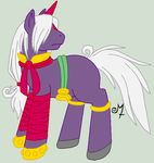  collar digimon equine feral friendship_is_magic fur golden hair hair_over_eyes hooves horn horse indramon male mammal my_little_pony ponification pony ponyfication ponytail purple purple_fur ribbons solo sturzkampfflugzeug tail white_hair 