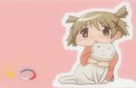  animated animated_gif cat fireworks hair_ornament hidamari_sketch hug japanese_clothes kimono lowres solo wide_face younger yukata yuno 