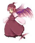  animal_ears dress earrings hat highres jewelry minase_nagi mystia_lorelei shoes short_hair solo touhou winged_shoes wings 