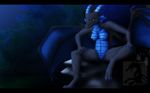  black blue blue_nipples blue_pussy breasts cynder-the-dragon dragon eyes_open female green_eyes nipples presenting pussy scalie selene solo wings 