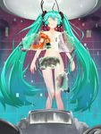  aqua_hair closed_eyes digital_dissolve hatsune_miku japanese_clothes long_hair nude skirt solo thigh_gap thighhighs touko_(kira2yue) twintails very_long_hair vocaloid 