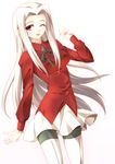  boots fate/zero fate_(series) highres irisviel_von_einzbern ka2 long_hair one_eye_closed pantyhose red_eyes solo thigh_boots thighhighs white_footwear white_hair 