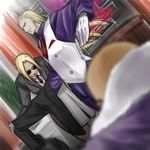  blonde_hair fatal_fury female geese_howard glasses gloves king_of_fighters long_hair male mr_big necktie smile snk tie 