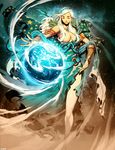  arm_guards armlet braid breasts censored closed_eyes earth gaia_(mythology) genzoman goddess greek_mythology hair_over_breasts headband jewelry long_hair medium_breasts mythology necklace no_bra planet robe solo source_request star torq vambraces white_hair 