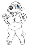  animal_crossing anthro badassbaal big_breasts blue_eyes blush blush_stickers breasts clothed clothing elephant female hi_res mammal margie_(animal_crossing) nintendo proboscidean simple_background slightly_chubby solo trunk video_games white_background 