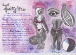  anthro bikini blue_eyes breasts charsheet clothed clothing hair herm intersex mammal model_sheet red skimpy skunk skunks smile solo swimsuit tight_clothing twillight underwear white_hair xiara 