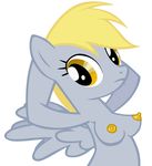  anthrofied breasts derpy derpy_hooves_(mlp) equine female friendship_is_magic gold_nipples mammal my_little_pony nipples pegasus plain_background solo white_background wings yellow_eyes 