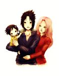  1girl baby couple family haruno_sakura hetero if_they_mated kivi1230 naruto naruto_(series) uchiha_sasuke 