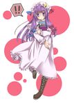  bad_id bad_pixiv_id book boots crescent cross-laced_footwear etou_(cherry7) hat highres lace-up_boots long_hair patchouli_knowledge purple_eyes purple_hair solo touhou 
