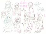  amagami ayatsuji_tsukasa lineart monochrome multiple_girls peg sakurai_rihoko sketch tachibana_miya tanamachi_kaoru 