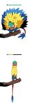  animal archeops bird branch comic creature dinosaur gameplay_mechanics gen_5_pokemon health_bar highres looking_at_viewer mzh no_humans pokemon pokemon_(creature) silent_comic simple_background white_background 