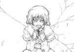  arm_warmers greyscale mizuhashi_parsee monochrome pandemonium pointy_ears solo touhou 