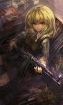  ak-74 assault_rifle bad_id bad_pixiv_id blonde_hair ex-rumia gun highres ironsights jungle_style lm7_(op-center) rifle rumia solo touhou weapon 