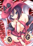  bad_id bad_pixiv_id bare_shoulders blue_eyes blush breasts cleavage guilty_gear guitar hat i-no instrument large_breasts long_hair mikan_(5555) mole mole_above_mouth o-ring o-ring_top plectrum purple_eyes red_hat solo thighhighs witch_hat 
