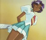  cap dark_skin glasses himemiya_anthy looking_down purple_hair revolutionary_girl_utena saw school_uniform shoujo_kakumei_utena smile 