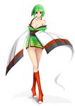  bare_shoulders breasts cleavage costume emukon gen_2_pokemon green_hair japanese_clothes kimono large_breasts legs personification pokemon solo xatu 