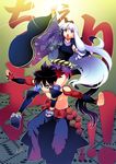  1girl carrying heterochromia japanese_clothes katanagatari long_hair puyo shoulder_carry togame very_long_hair white_hair yasuri_shichika 