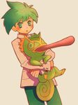  green_eyes green_hair kecleon mitsuru_(pokemon) nintendo pokemon wally_(pokemon) 