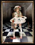  bad_id bad_pixiv_id blonde_hair blood blue_eyes cage checkered copyright_request dress flower frills gloves gothic_lolita lolita_fashion long_hair mary_janes red_lady rose shoes solo thighhighs 