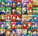  6+girls armor blue_eyes blush brown_hair cath cecilia_(fire_emblem) clarine dress fa fir fire_emblem fire_emblem:_fuuin_no_tsurugi green_hair idoun igrene klein_(fire_emblem) lalum lilina lleu_(fire_emblem) long_hair mamkute miledy multiple_boys multiple_girls open_mouth purple_eyes purple_hair red_eyes red_hair roy_(fire_emblem) rutgar short_hair smile sofiya sue_(fire_emblem) tiara very_long_hair wolt 