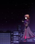  brown_hair city cityscape lyrical_nanoha mahou_shoujo_lyrical_nanoha mahou_shoujo_lyrical_nanoha_a's mahou_shoujo_lyrical_nanoha_a's_portable:_the_battle_of_aces material-s night solo 