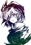  bad_id bad_pixiv_id face gradient hat high_contrast letty_whiterock monochrome neichiru portrait short_hair simple_background sketch solo touhou upper_body white_background 