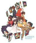  3boys card floating_card goggles goggles_on_head hanafuda ikezawa_kazuma jinnouchi_wabisuke kari-kenji king_kazuma koiso_kenji love_machine multiple_boys multiple_girls nakatani_nio shinohara_natsuki summer_wars 