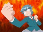  angry cap fist flames keroro_gunsou nishizawa_momoka 