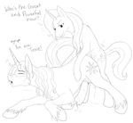 anal anal_penetration black_and_white blush cartoonlion crossgender cum cum_in_ass cum_inside cum_while_penetrated cutie_mark dialog doggystyle duo english_text equine feral fetlocks friendship_is_magic from_behind gay half-closed_eyes hands-free hooves horn male mammal monochrome my_little_pony orgasm penetration penis plain_background prince_blueblood prince_blueblood_(mlp) sex text trixie trixie_(mlp) unicorn white_background 