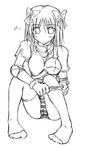  archer_(ragnarok_online) breastplate greyscale kaminagi_(kaminagi-tei) monochrome panties ragnarok_online solo thighhighs underwear 