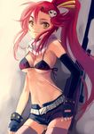  breasts elbow_gloves gloves long_hair matsuzaki_miyuki medium_breasts ponytail red_hair solo tengen_toppa_gurren_lagann thighhighs yellow_eyes yoko_littner 