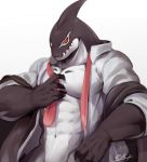  cetacean clothing gang_orca male mammal marine muscular muscular_male my_hero_academia orca rabbity solo undressing whale 