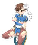  blush breasts capcom chun-li kerger360 large_breasts nipples pussy smile street_fighter torn_clothes uncensored 