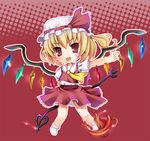  chibi fangs flandre_scarlet one_side_up solo tomusooya touhou wings 