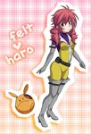  artist_request bodysuit boots feldt_grace gloves grey_legwear gundam gundam_00 haro solo thigh_boots thighhighs yellow_bodysuit 