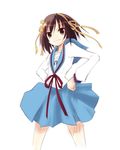  blue_sailor_collar blue_skirt kashiwagi_kazuhiro kita_high_school_uniform long_sleeves sailor_collar school_uniform serafuku sketch skirt solo suzumiya_haruhi suzumiya_haruhi_no_yuuutsu 