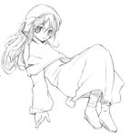  copyright_request greyscale hood inuinui monochrome solo 