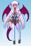  breasts cleavage dark_skin demon_girl horns large_breasts nanakorobi_yaoki original solo tail thighhighs wings 