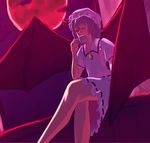  hat remilia_scarlet sio_(rough) solo tea touhou wings 