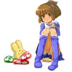  arle_nadja bad_id bad_pixiv_id brown_hair carbuncle_(puyopuyo) gomoma_(bluehighlow) half_updo madou_monogatari oekaki puyo_(puyopuyo) puyopuyo white_background 