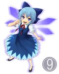  1girl bad_id bad_pixiv_id bow cirno hijiki_(hijikini) smile solo touhou 