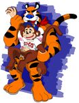  anal_penetration anthro balls big_penis bottomless clothed clothing coco cocoa_krispies crossover cum feline frosted_flakes fur gay half-dressed happy happy_sex kellogg's male mammal mascot mascots monkey monkeysuit nipples nude penetration penis primate sex size_difference tiger tony_the_tiger uncut unknown_artist 