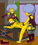  drawn-hentai ned_flanders patty_bouvier selma_bouvier the_simpsons 