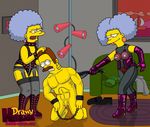  drawn-hentai ned_flanders patty_bouvier selma_bouvier the_simpsons 