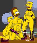  drawn-hentai ned_flanders patty_bouvier selma_bouvier the_simpsons 