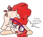  &lt;3 anal anal_penetration ass_up candy_cane cub cutie_mark dialog english_text equine eyewear female feral friendship_is_magic fucked_silly glasses horse mammal my_little_pony penetration pony solo text the_weaver twist twist_(mlp) vaginal vaginal_penetration young 